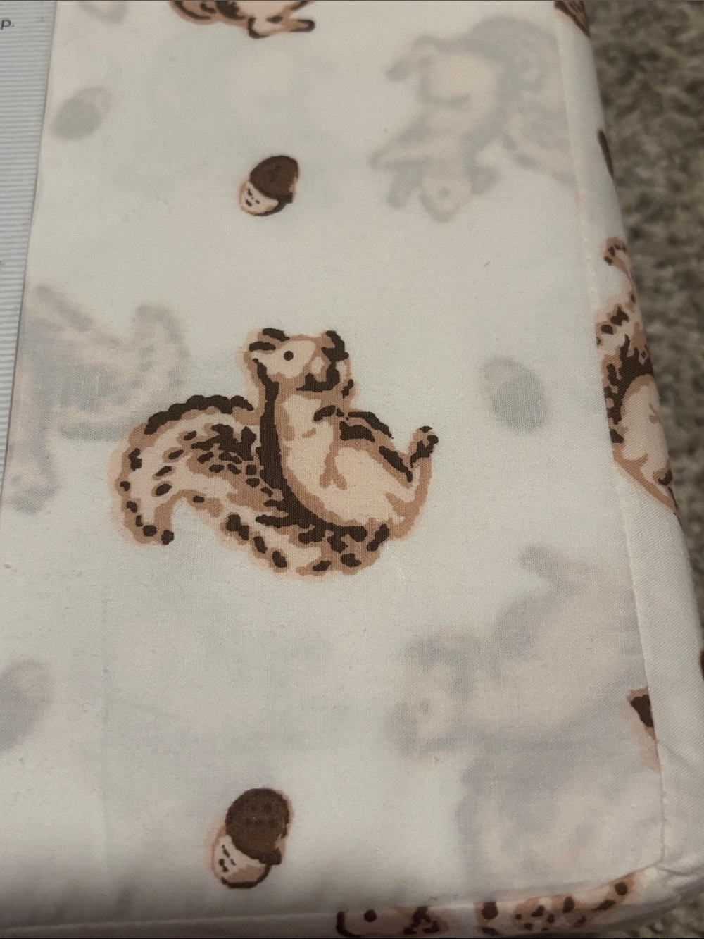 NWT Cath Kidston Acorn Squirrel Cream Queen Sheet Set - Picture 4 of 4
